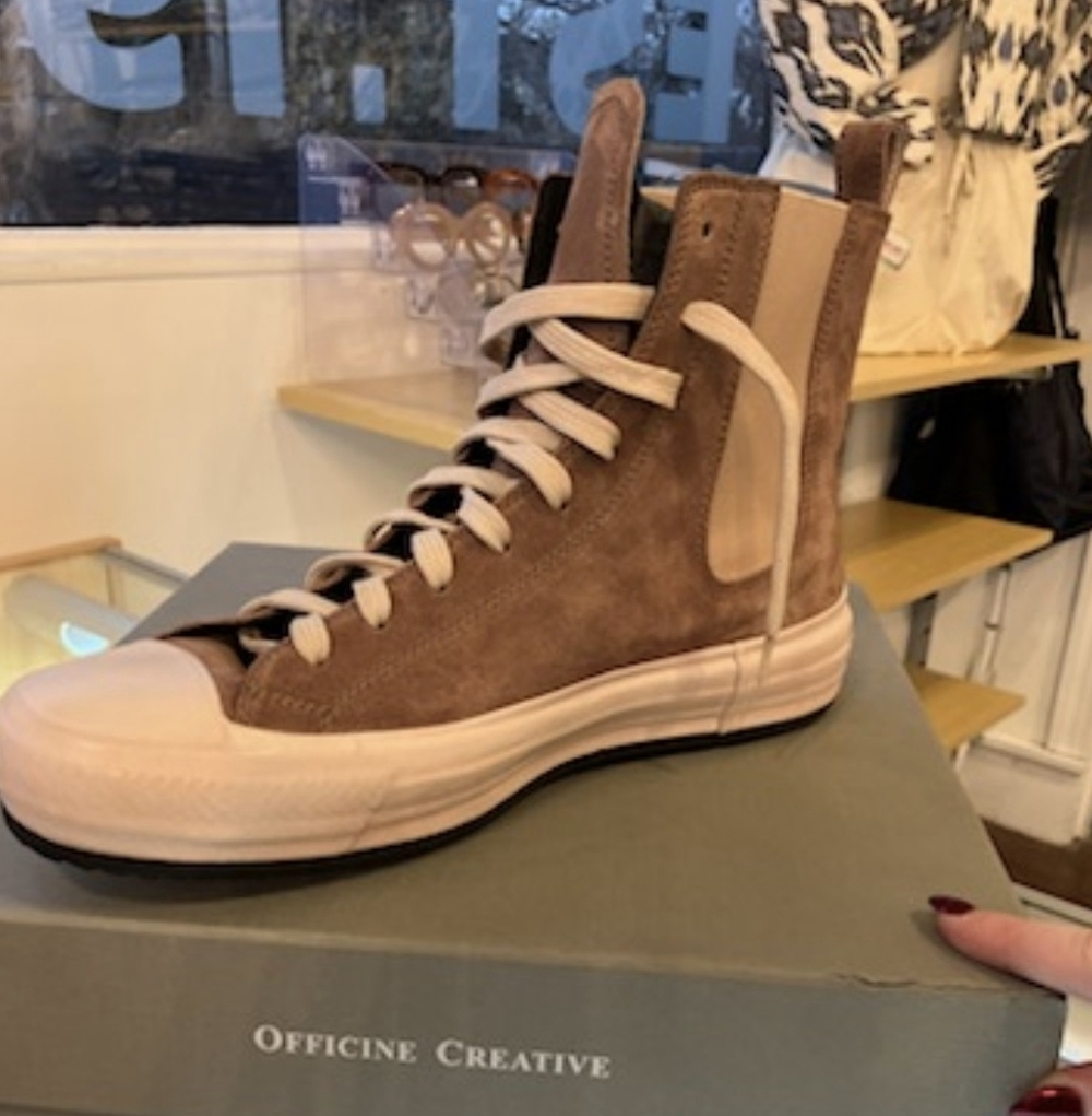 Officine Creative Oliver Tan and White High Tops
